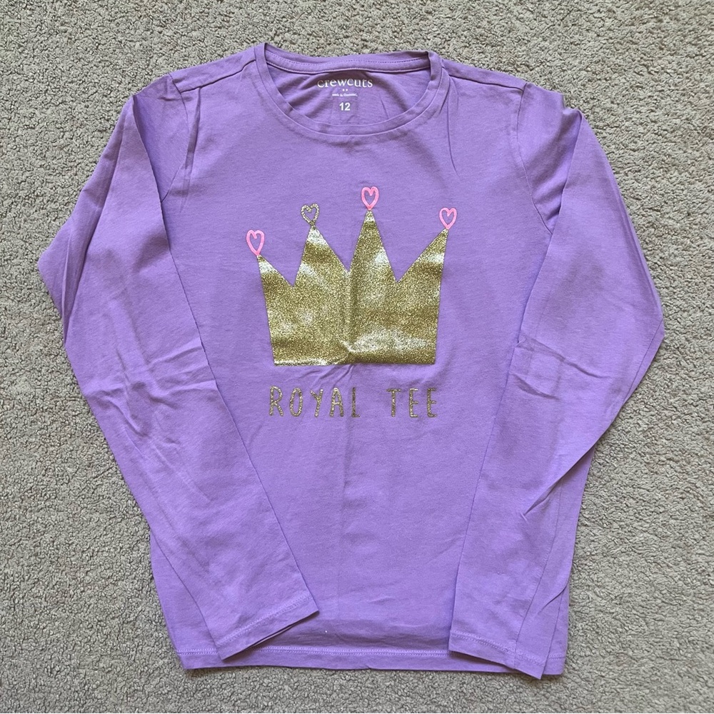 crewcuts royal tee purple long sleeved